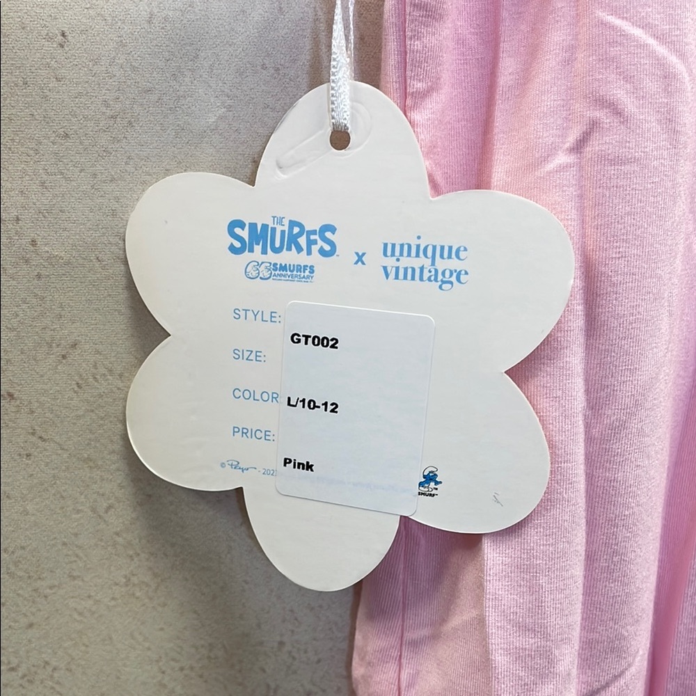 Unique Vintage, ‘23, Pink Smurfette Shortsleeved, Graphic Tee. (L 10/12) - Picture 4 of 8